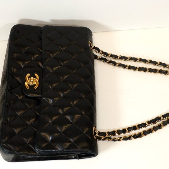 CHANEL Classic Double Flap Lamb Skin Quilted Bag - Picture 7 of 8